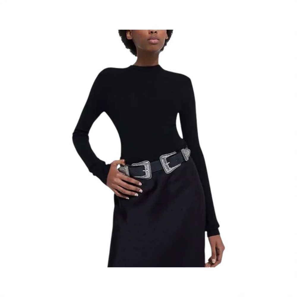 THE KOOPLES
Double-Buckle Leather Belt Size 1 FR / Small US NWT